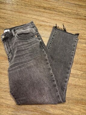 Daze Black High-Waist Raw Hem Women's Jeans Stretchy